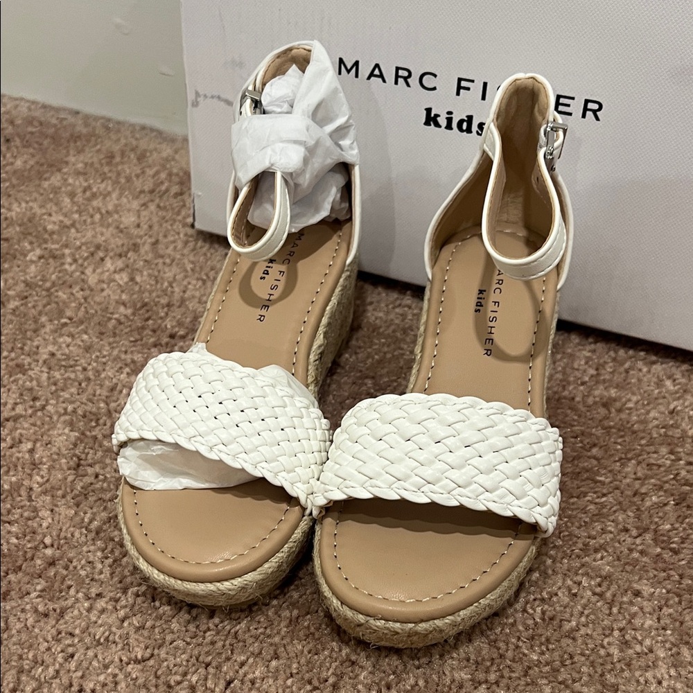 Marc Fisher Cream Espadrille Wedges